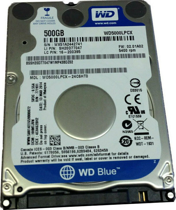 WD Blue 500GB SATA3 7mm 2.5&#39; 5400RPM 6Gb/s 16MB Cache