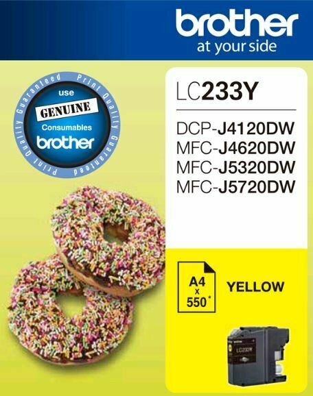 Brother LC233YS Yellow Ink Cartridge - DCP-J4120DW/MFC-J4620DW/J5320DW/J5720DW