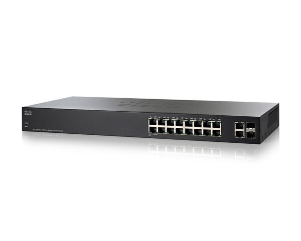 Cisco 18-port (16 x Gigabit + 2 x Combo SFP) 1U Rackmountable L2 Smart Switch