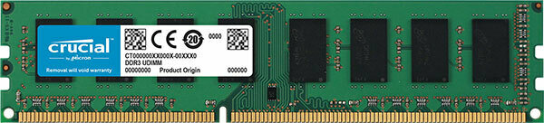 Crucial 8GB (1x8GB) DDR3L UDIMM 1600MHz ECC Unbuffered