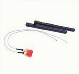 Astrotek AT-IPXSET-26 Internal Wi-Fi Antenna Kit - 2x IPX to RP-SMA wifi cable 26cm Grey+ 2x 5Ghz Antenna Black
