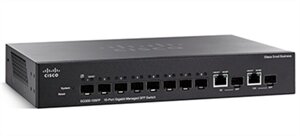 Cisco 10-Port (8 x Gigabit PoE + 2 x Combo SFP) Rackmountable L2 Smart Switch (62W)