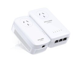 TP-Link TL-WPA8630P-KIT AV1200 1200Mbps Wi-Fi Passthrough Range Extender Powerline 3x1Gbps LAN 300m Range HomePlug AV2 2X2 MIMO Wi-Fi Clone Button