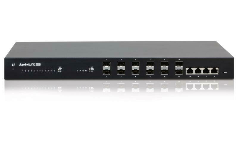 Ubiquiti Managed Fiber 12 SFP 8 supports 100Mbps 4x Gigabit