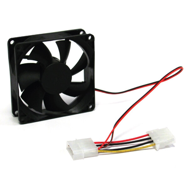 80mm Silent Case Fan - Keeps case and component cool. Molex Connector. Bulk Pack. No Screw included. Molex 4pin