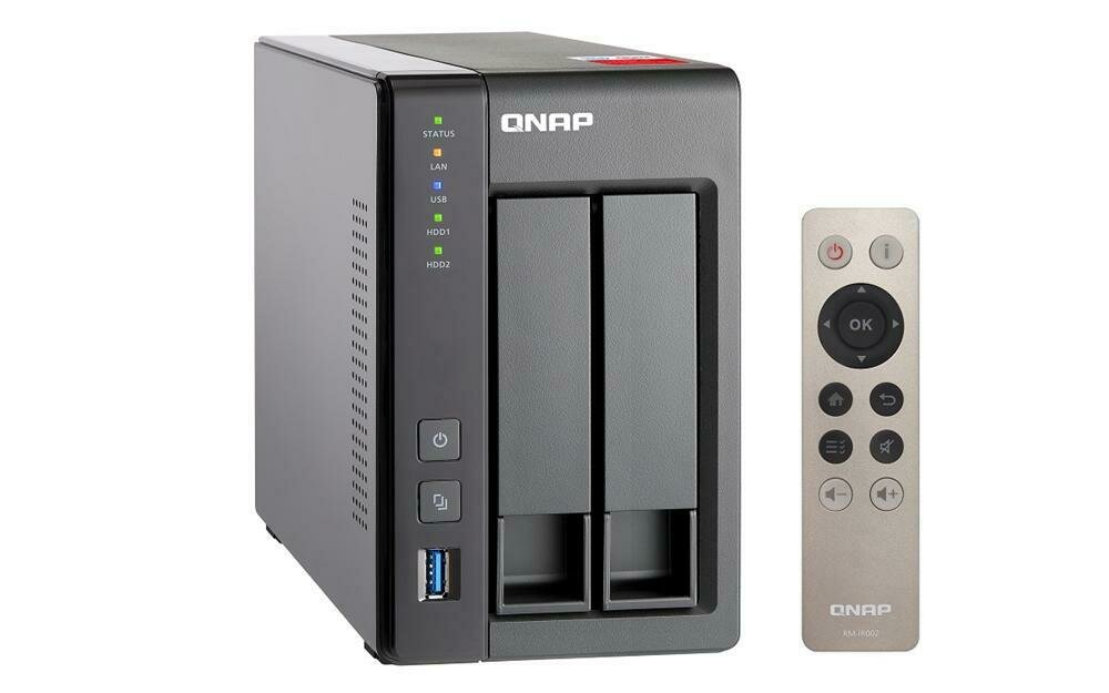 QNAP TS-251+-2G, NAS Server, 2-BAY, 2GB, CEL QC-2.0GHz, USB, GbE(2), TWR, 2YR