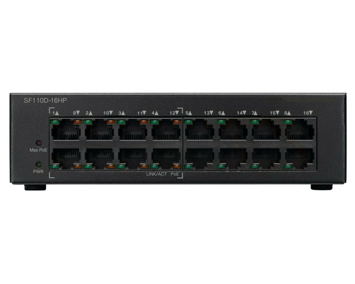 Cisco 16-Port 10/100 (8 x PoE) Unmanaged Switch (64W)