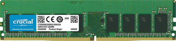 Crucial 16GB (1x16GB) DDR4 UDIMM 2666MHz ECC Unbuffered