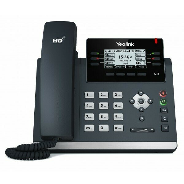Yealink T41S 6 Line IP phone, 2.7&#39;192x64 pixel graphical LCD with backlight, 2x 10/100 Ports, 6 Program keys/BLF/XML/HDV, 1x USB Port, Opus Suppor