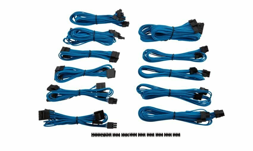 For Corsair PSU - BLUE  Professional Individually sleeved DC Cable Pro Kit, Type 4 (Generation 3)
