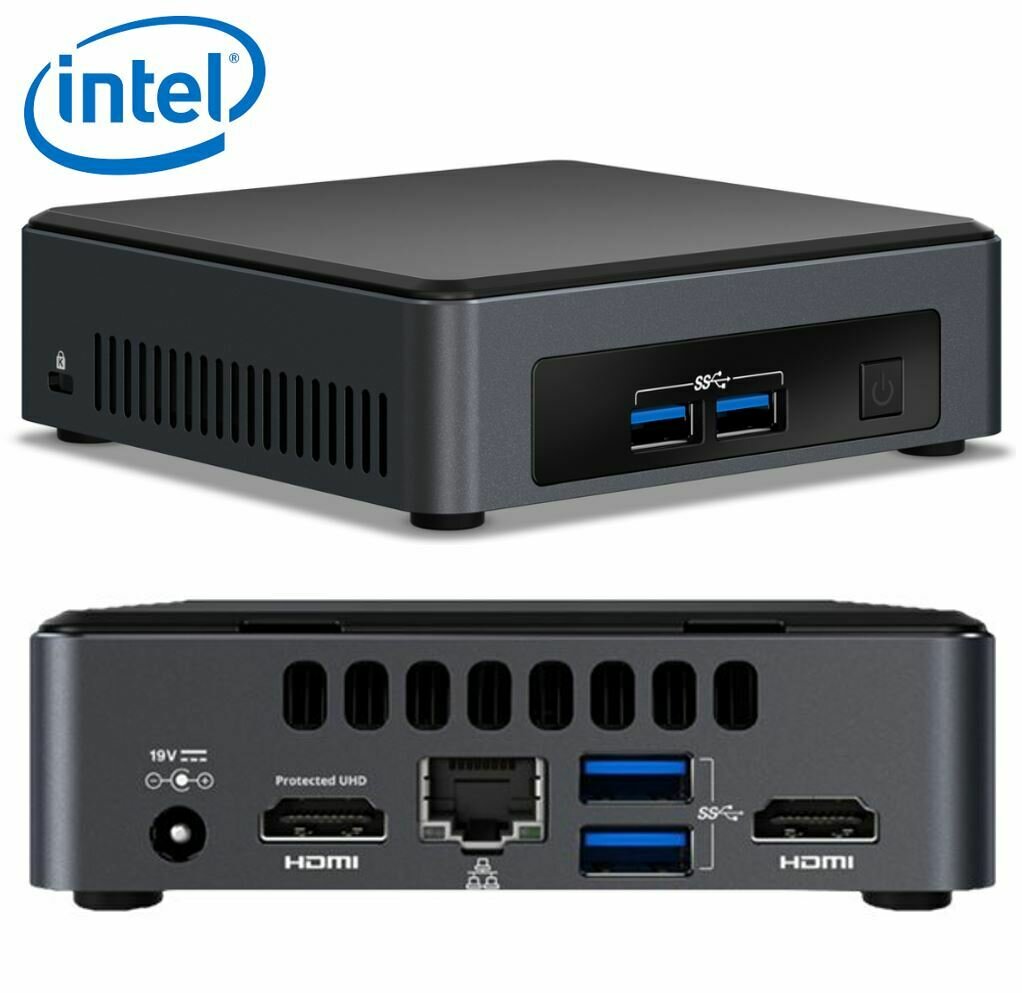Intel NUC mini PC i7-8650U 4.2GHz 2xDDR4 SODIMM M.2 SSD 2xHDMI 2xDisplays GbE LAN WiFi BT 4xUSB3.0 vPro for Digital Signage POS