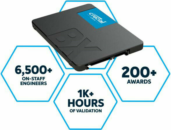 Crucial BX500 240GB 2.5&#39; SATA3 6Gb/s SSD - 3D NAND 540/500MB/s 7mm 1.5 mil MTBF 3yr wty Acronis True Image Solid State Drive