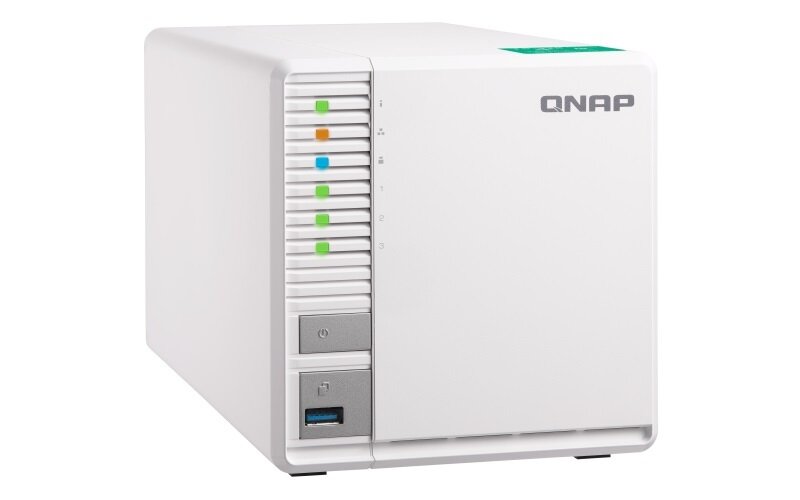 QNAP TS-328 3-Bay NAS Realtek RTD1296 quad-core 1.4 GHz 2GB DDR4 4GB eMMC 2xRJ45 2xUSB3.0 Hot-swappable Tower 2yrs Warranty