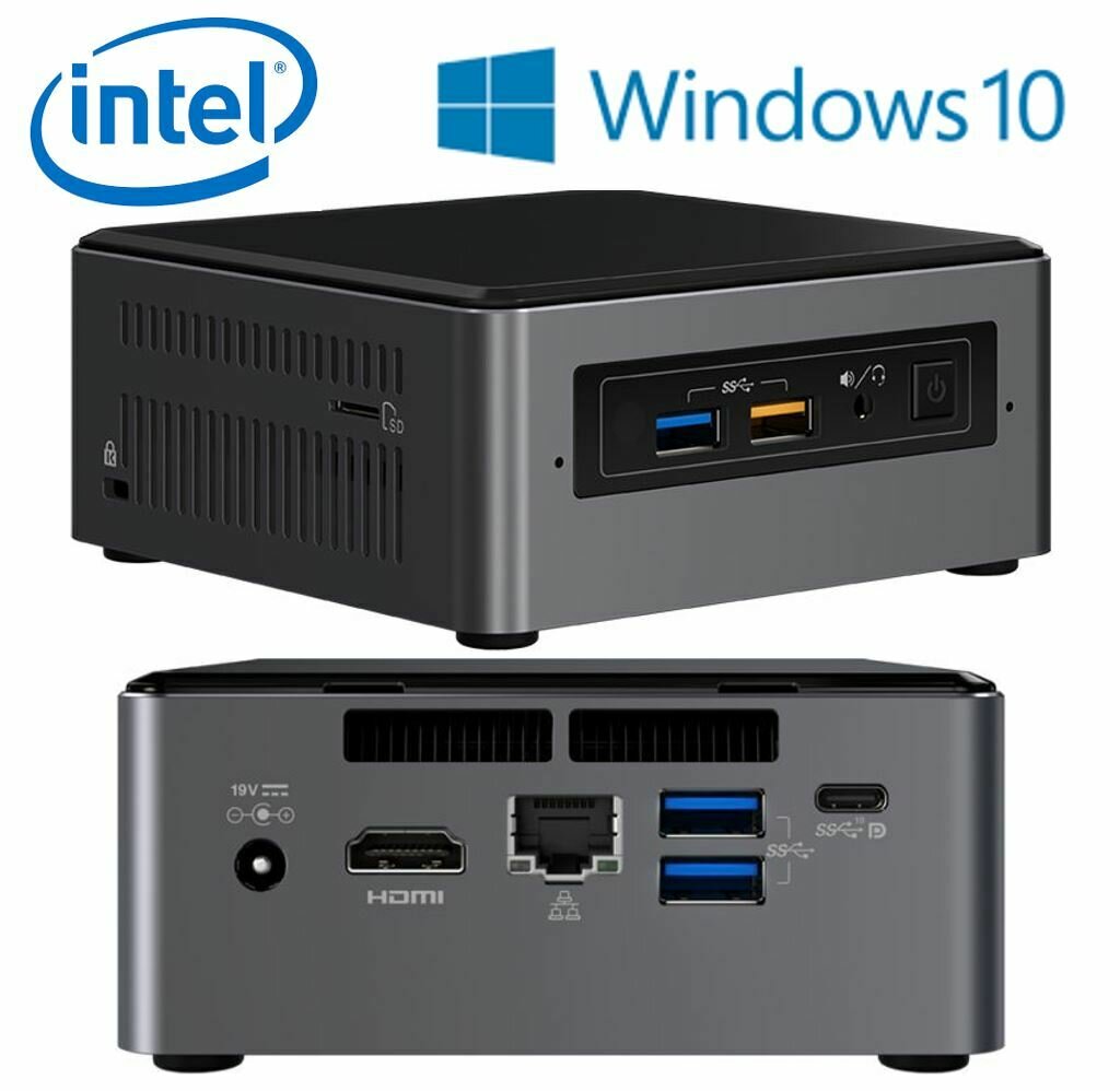Intel NUC BOXNUC7I7BNHXG mini PC i7-7567U 4.0GHz 8GB 2TB HDD 32GB Optane Windows 10 Home HDMI USB-C (DP1.2) 3xDisplays GbE LAN WiFi BT 4xUSB3.0