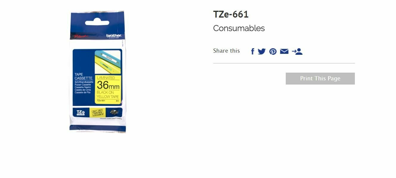 Brother TZe661 Labelling Tape