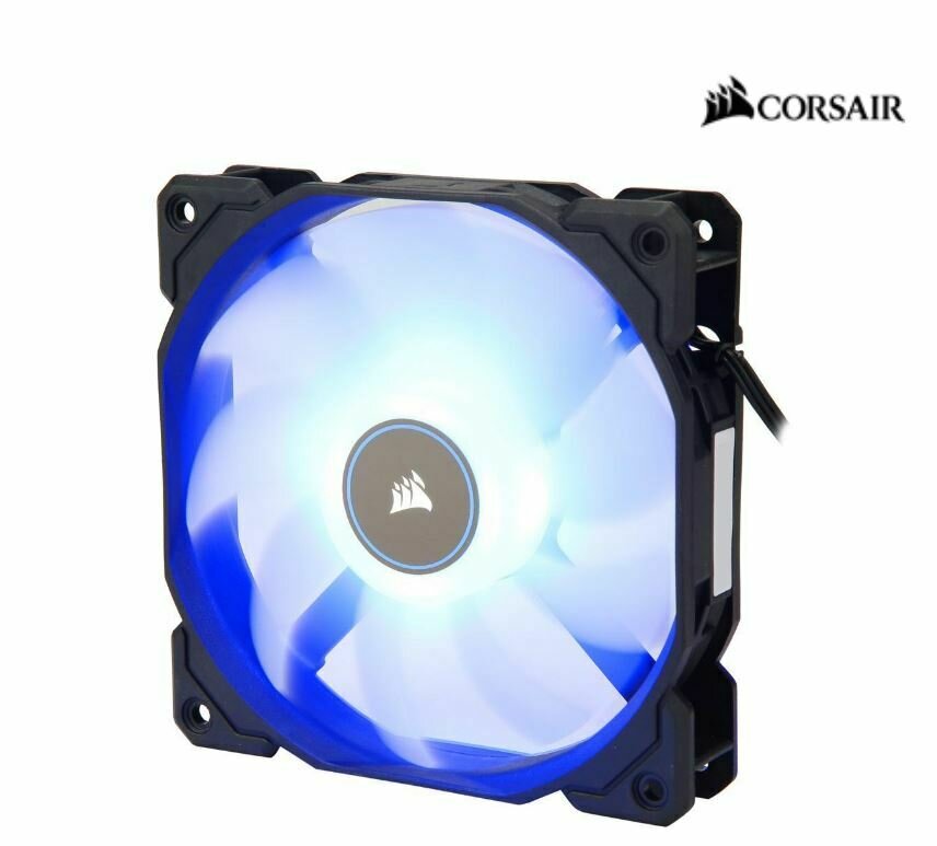 Corsair Air Flow 120mm Fan Low Noise Edition / Blue LED 3 PIN - Hydraulic Bearing, 1.43mm H2O. Superior cooling performance. Three Pack!