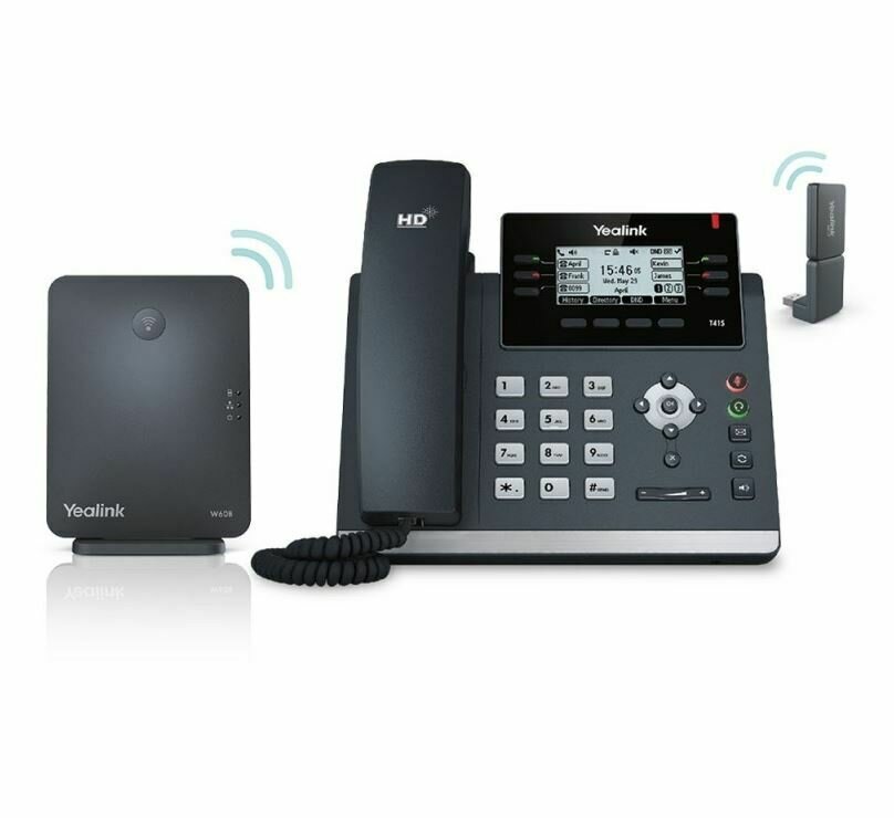 Yealink W41P,  DECT desk phone W41P is a package of T41S, W60B and DECT dongle DD10K