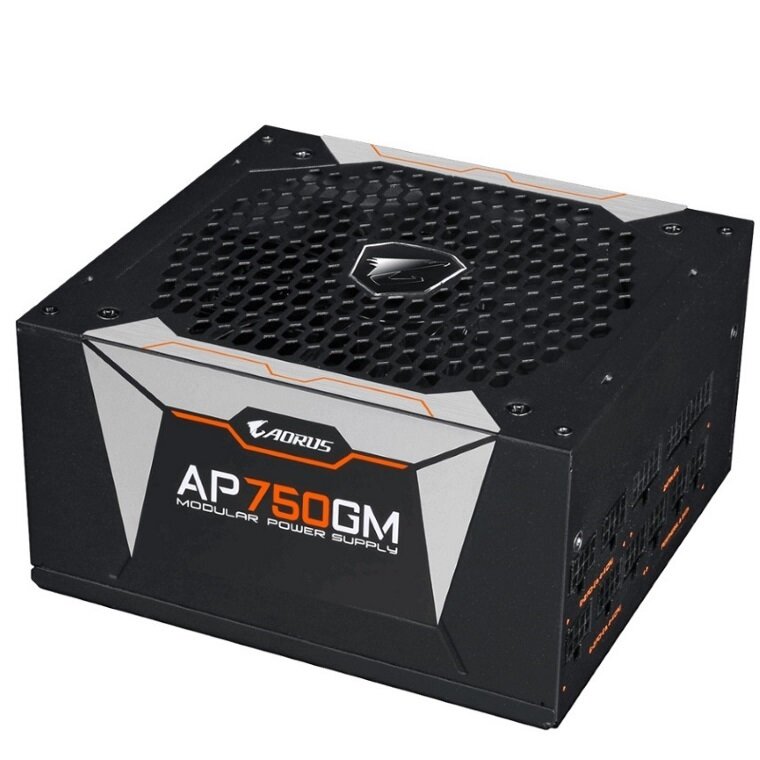 Gigabyte AP750GM AORUS 750W ATX PSU Power Supply 80+ Gold &gt;90% Modular 135mm Fan Black Flat Cables Single +12V Rail Japanese &gt;100K Hrs~800W GP-G750H