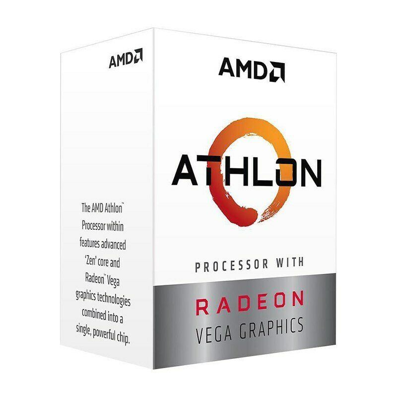 AMD Athlon 200GE, 4 Core AM4 CPU, 3.2GHz 4MB 35W with powerfull Radeon Vega Graphics