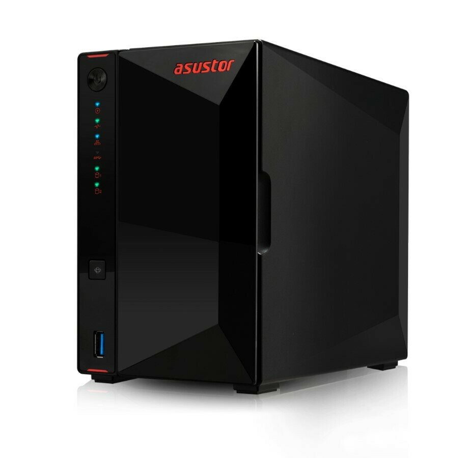 Asustor 2-Bay Nimbustor 2 NAS, Intel Celeron J4005 Dual-Core 2.0 Ghz HDMI 2GB DDR4, Gbe x2, 10G Base-T x1, WoL, hardware encryption