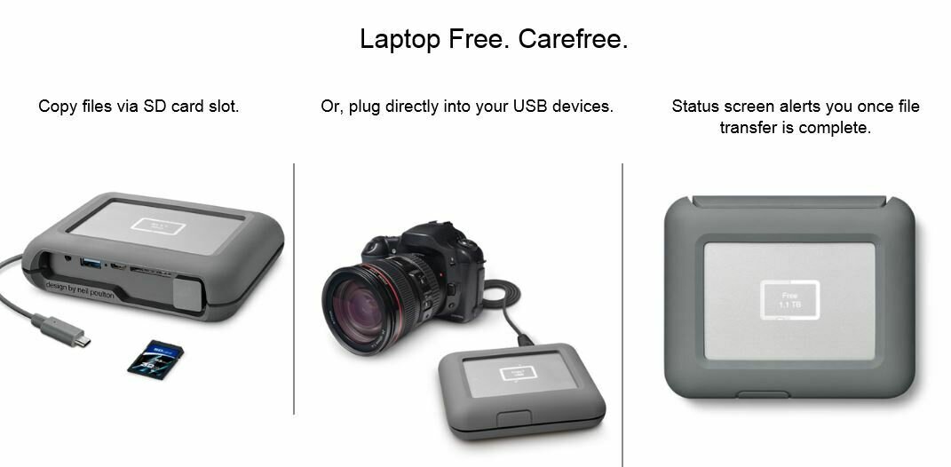 LaCie Seagate  2TB DJI Copilot BOSS USB 3.1 Type-C Computer-Free Portable External HDD