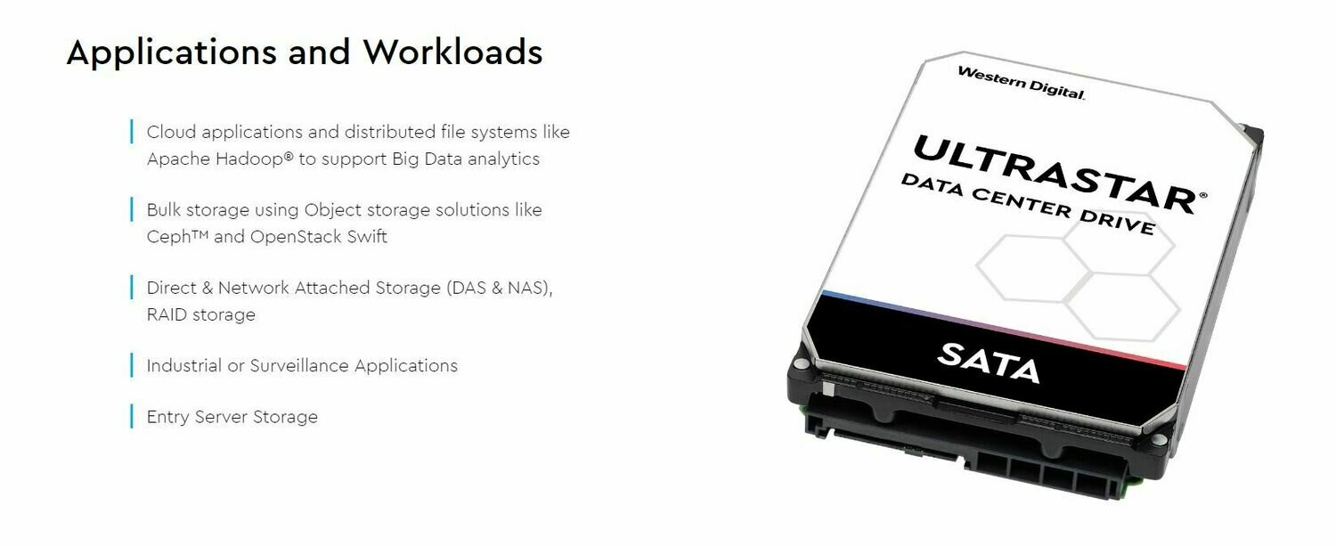 WD 12TB Ultrastar Enterprise 3.5&#39; SATA, 256MB Cache, 5 Years Warranty. 0F30146