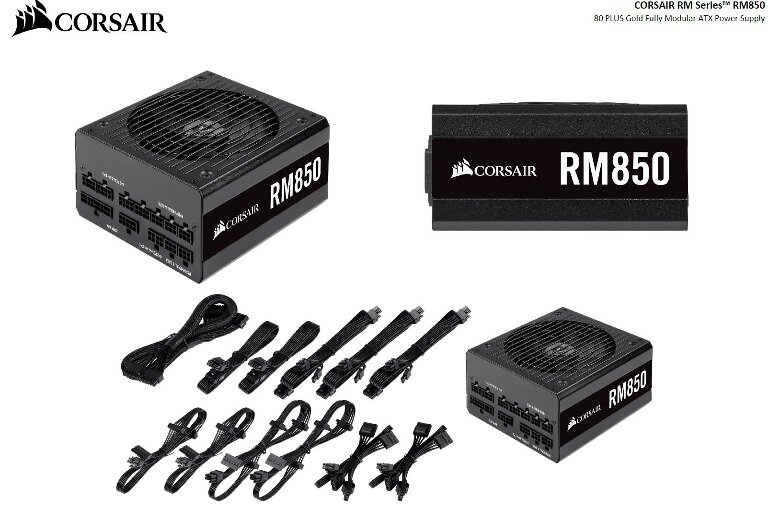 Corsair 850W RM 80+ Gold Fully Modular 135mm FAN ATX PSU 10 Years Warranty