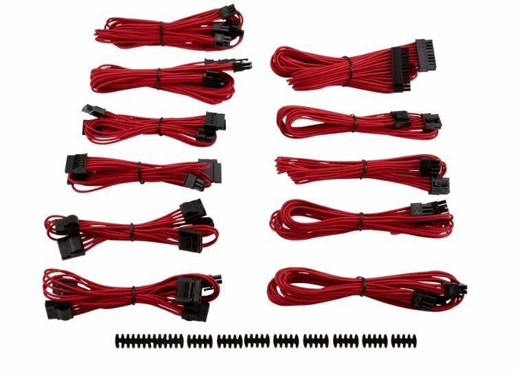 For Corsair PSU - RED  Professional Individually sleeved DC Cable Pro Kit, Type 4 (Generation 3)