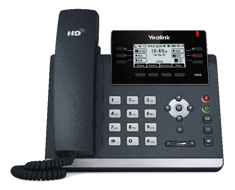 Yealink T42S (Skype for Business Edition) 12 Line IP phone, 2.7&#39;192x64 pixel graphical LCD with backlight, Dual Gigabit Ports, 6 Program keys