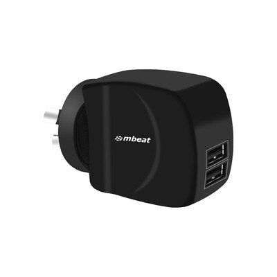 mbeatÂ® Gorilla Power Duo 3.4A Dual USB Ports Smart Charger