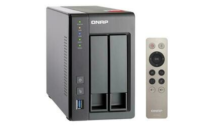 QNAP TS-251+-2G, NAS Server, 2-BAY, 2GB, CEL QC-2.0GHz, USB, GbE(2), TWR, 2YR