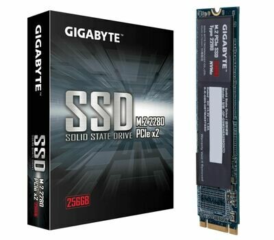 Gigabyte M.2 PCIe NVMe SSD 256GB 1200/800 MB/s 80K/150K IOPS 2280 80mm 1.5M hrs MTBF HMB TRIM &amp; S.M.A.R.T Solid State Drive 3yrs Wty