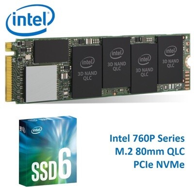 Intel 660P Series M.2 80mm 512GB SSD 3D2 QLC PCIe NVMe 1500R/1000W MB/s 90K/220K IOPS 1.6 Million Hours MTBF Solid State Drive 5yrs Wty