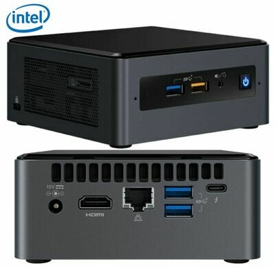 Intel NUC mini PC i7-8559U 4.5GHz 2xDDR4 SODIMM 2.5&#39; HDD M.2 SATA/PCIe SSD HDMI USB-C (DP1.2) 3xDisplays GbE LAN WiFi BT 6xUSB3.0 ~SYI-BLKNUC7I7DNK4E