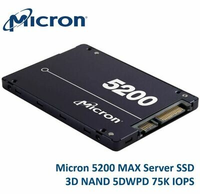 Micron 5200 MAX 1.92TB 2.5&#39; SATA3 6Gbps 7mm Server Data Centre SSD 3D TLC NAND 540R/520W MB/s 95K/70K IOPS 5DWPD 3 Mil hrs 5yrs Crucial