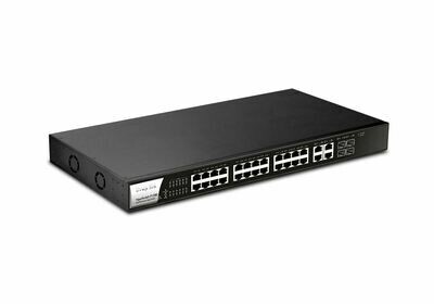 Draytek Vigor Switch P1280 24Port 802.3af/at PoE VLANs QoS Switch 340watts IEEE SNMP Port Mirroring Link Aggregation 2 yr wty.