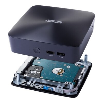 Asus UN65U Quiet Mini PC barebone, i5-7200u, 2xDDR4 SODIMM, 1x2.5&#39; SSD,1xM.2 slot, 1x HDMI,1xDP, No OS, 3yrs Warranty