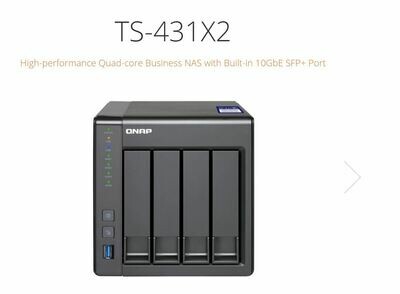 QNAP TS-431X2-2G, 4 BAY NAS (NO DISK), AL-314 QUAD CORE, 2GB,GbE(2),10GbE SFP+,Tower. 2 Years Warranty