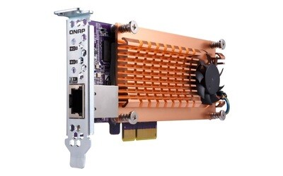 QNAP QM2-2S10G1T Dual M.2 2280 SATA SSD &amp; Single-port 10GbE Expansion Card Low Profile Bracket for VioStor VS-2280-PRO+