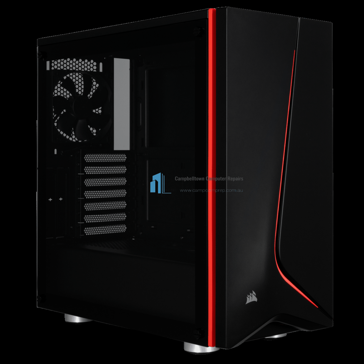 Corsair Carbide SPEC-06 Black with Red Trim Tempered Glass Solid ATX Mid-Tower Case