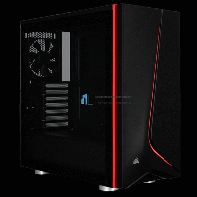 Corsair Carbide SPEC-06 Black with Red Trim Tempered Glass Solid ATX Mid-Tower Case