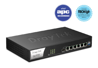 Draytek Vigor2952P Dual Gigabit WAN VPN Firewall Router 2xUSB for 3G/4G 100xVPN 50xSSL VPN 4xPoE+ 60W 8xIP Subnet IPv6  4xWAN load-balancing 2 yrs wty