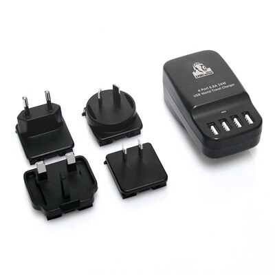 mbeatÂ® Gorilla Power 4 Port 6.8A 34W USB World Travel Charger