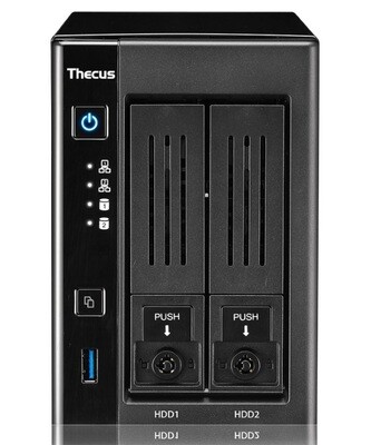 Thecus N2810 PRO 2Bay Tower NAS Cel N3150 Quad Core up to 2.08/4GB/RAID 0-1/2xGbE