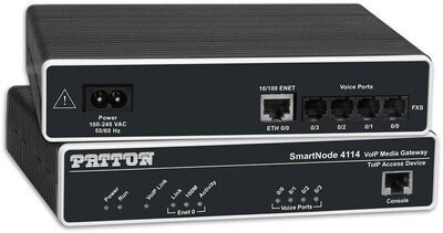 Patton SmartNode Dual FXS VoIP Gateway 1x10/100baseT, H.323 and SIP, External Power