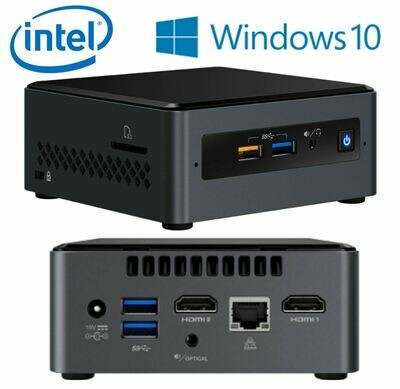 Intel NUC BOXNUC7CJYSAL4 mini PC J4005 2.7GHz 4GB DDR4 32GB eMMC 2.5&#39; HDD Windows 10 Home 2xHDMI 2xDisplays GbE LAN WiFi BT 4xUSB3.0 2xUSB2.0