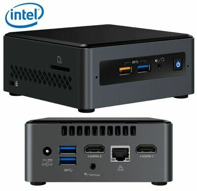 Intel NUC BOXNUC7PJYH4 mini PC J5005 2.8GHz 2xDDR4 SODIMM 2.5&#39; HDD/SSD 2xHDMI 2xDisplays GbE LAN WiFi BT 4xUSB3.0 2xUSB2.0 for Digital Signage POS
