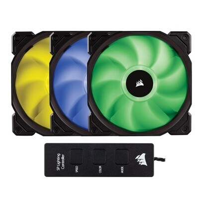 Corsair Static Pressure 120mm RGB LED Fan, 3 PACK  with RGB Controller