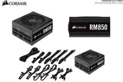 Corsair 850W RM 80+ Gold Fully Modular 135mm FAN ATX PSU 10 Years Warranty