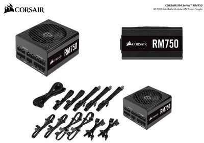 Corsair 750W RM 80+ Gold Fully Modular 135mm FAN ATX PSU 10 Years Warranty